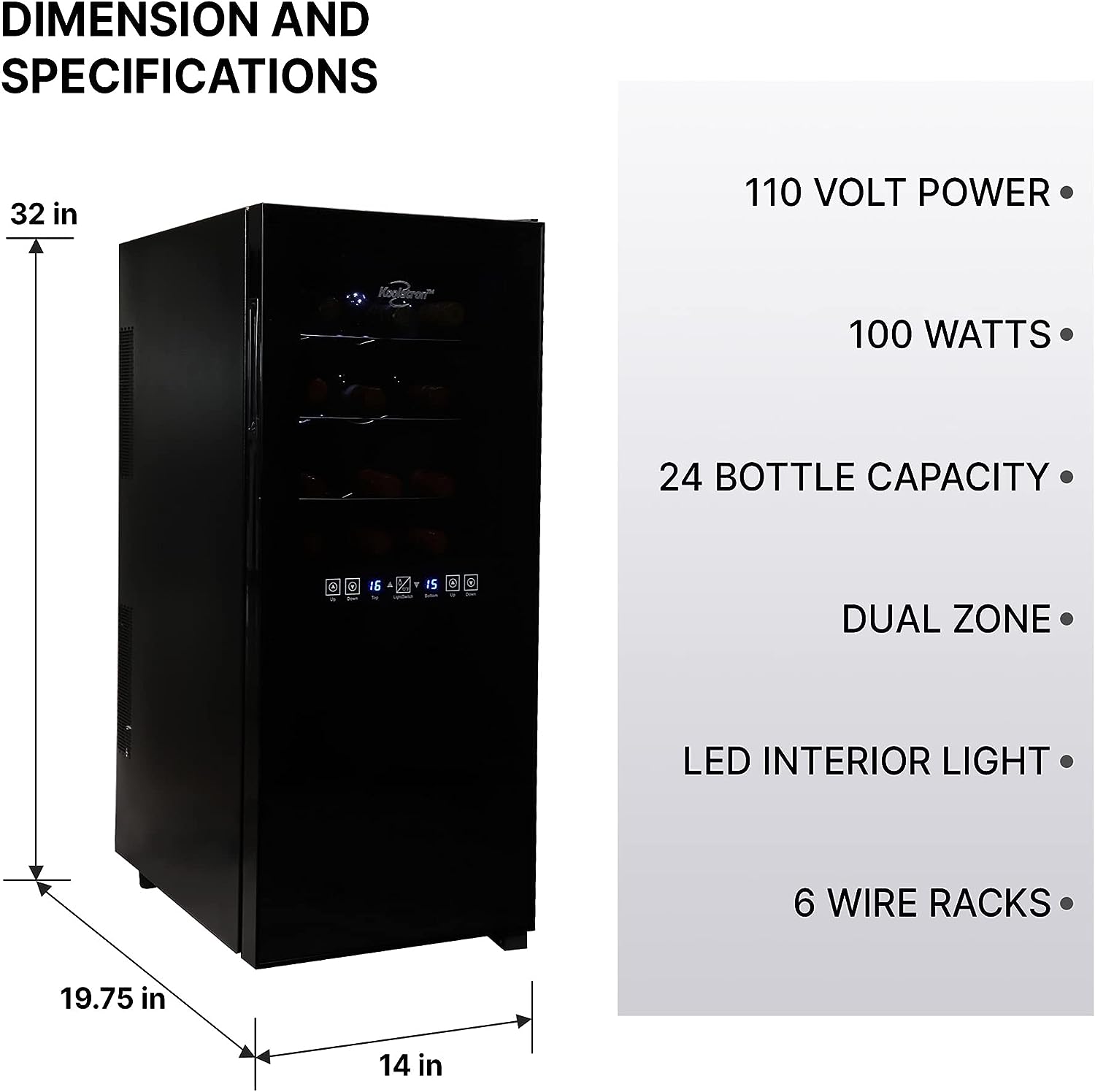 Freestanding Wine Cooler | Dual Zone